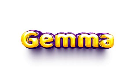 girl name inflated air foil shiny celebration decoration gemma 12806323 PNG