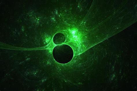 Green dark holes 3d illustration. Abstract galaxy space background ...