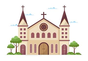 Premium Vector | Lutheran church with cathedral temple building and christian religion ...