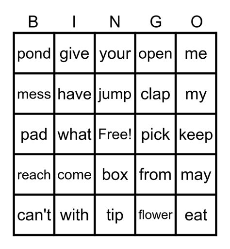 Prizes Bingo Card