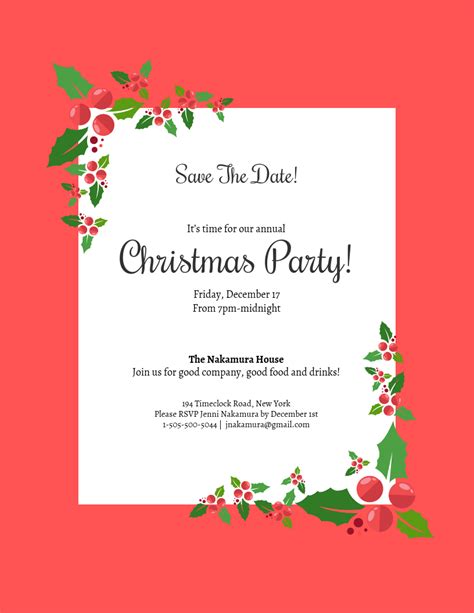 Convite para festa de Natal Save the Date - Venngage