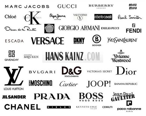 Most Popular High Fashion Clothing Brands Of Designer Logos Fashion ...