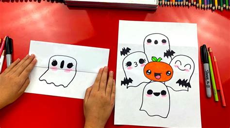 How To Draw A Ghost Stack (Folding Surprise) - Art For Kids Hub - | Art for kids hub, Drawings ...