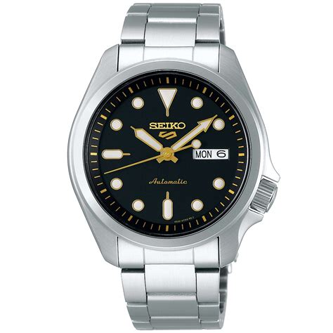 Seiko 5 Sports Automatic Black Dial Silver Steel Men's Watch SRPE57K1