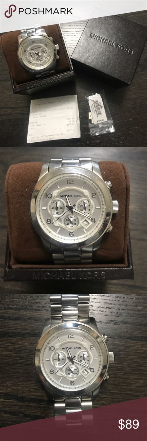 Women’s Silver Michael Kors Oversized Watch | Oversized watches, Michael kors accessories ...