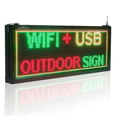 P10 Outdoor Waterproof LED Sign, Wifi Storefront Message Board, Open Sign Programmable Scrolling ...