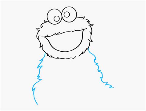 How To Draw Cookie Monster From Sesame Street - Cookie Monster Drawing Easy , Free Transparent ...