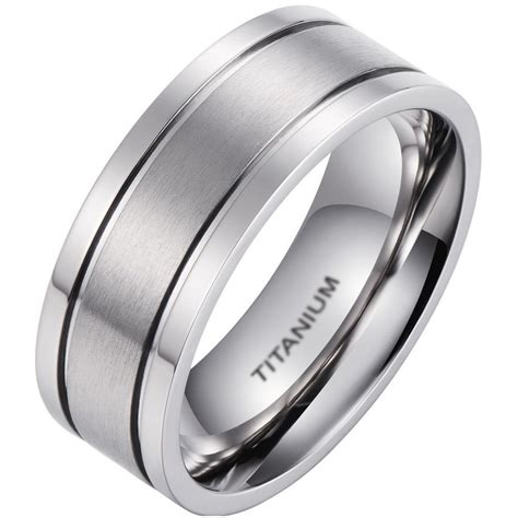 Classic Titanium Wedding Engagement Band Mens Ring