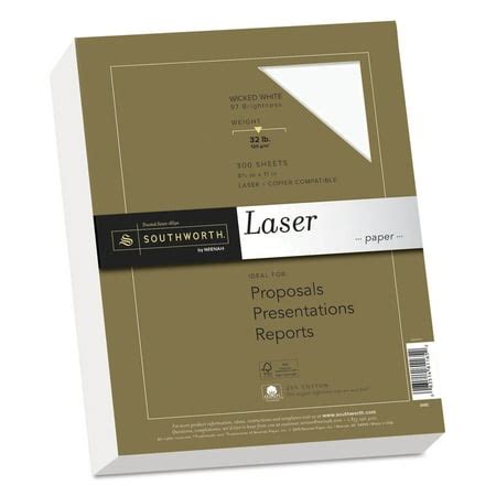 Southworth 32-lb Premium Laser Paper, 8-1/2" x 11", Smooth, 300 Sheets ...