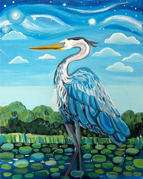 Great Blue Heron Painting by Juliana Lachance | Saatchi Art