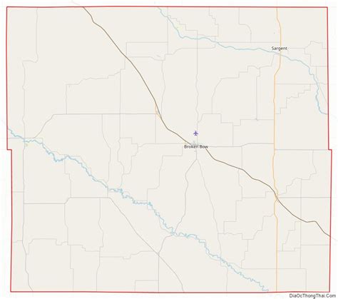 Map of Custer County, Nebraska - Thong Thai Real