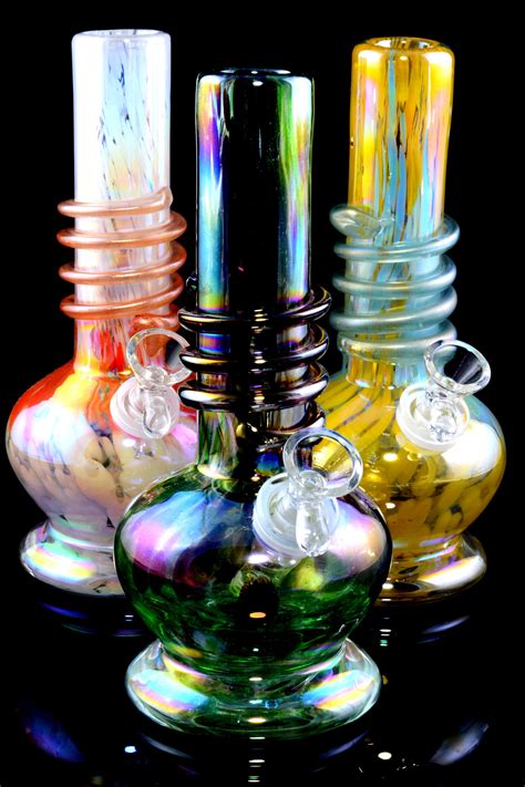 Thick Small Glass on Glass Multicolor Soft Glass Water Pipe - WP2210 ...