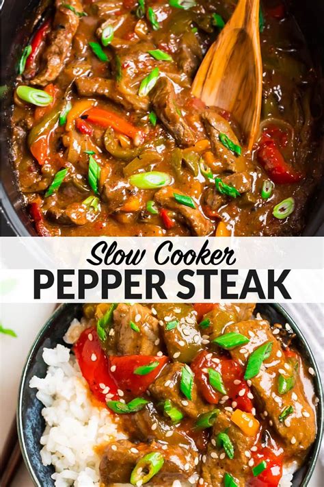 Crock pot pepper steak is an easy homemade version of the classic ...