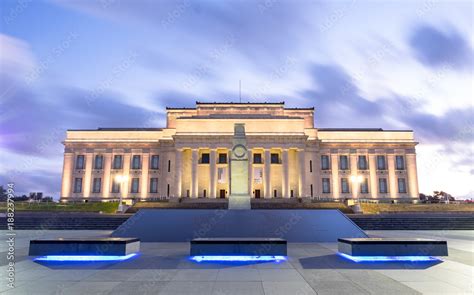 Auckland War Memorial Museum at night, New Zealand Stock Photo | Adobe ...