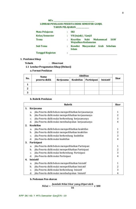 Contoh Format Rpp Kurikulum Merdeka