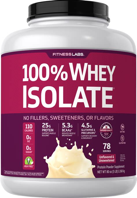 100% Whey Protein Isolate (Unflavored & Unsweetened), 2 lb (908 g ...