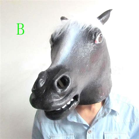 Populor Funny Horse Mask Full Head Creepy Mask Halloween Latex Cartoon Mask Horror Animal Mask ...