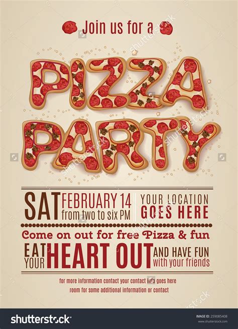 Pizza Party Flyer Template Free - Printable Word Searches