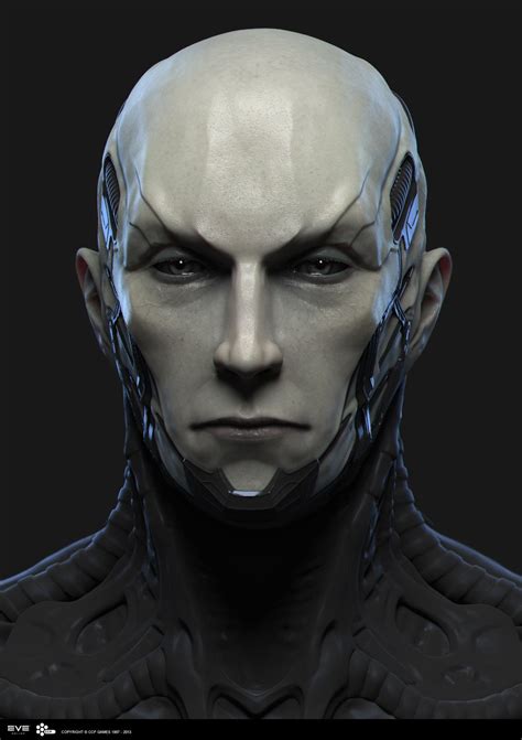 The Drifter male from EVE Online. This is the highpoly head rendered with displacement map in ...