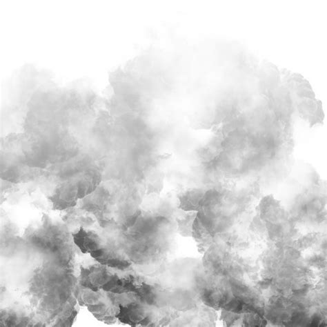 Black smoke rising up effect isolated on transparent background for ...