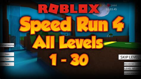 Speed Run 4 | ALL LEVELS 1 - 30 | ROBLOX - YouTube