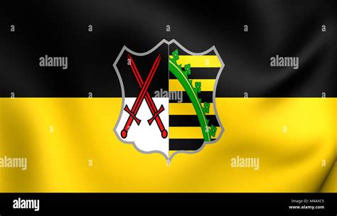 3D Electorate of Saxony Flag (1356-1806). Close Up Stock Photo - Alamy