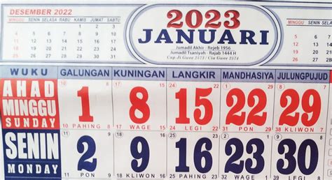 Kalender Jawa Januari 2023 Full Sebulan, Kapan Jumat Kliwon Bulan Januari 2023 Cek di Sini