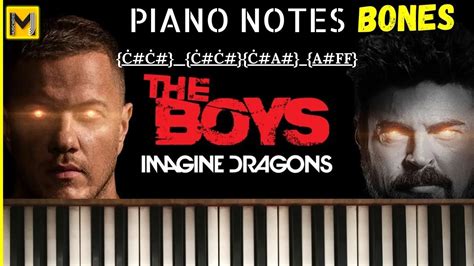 Imagine Dragons Bones piano notes | The Boys | full song - Mj Music Notes