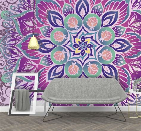 Purple mandala Mandala Wall Mural - TenStickers