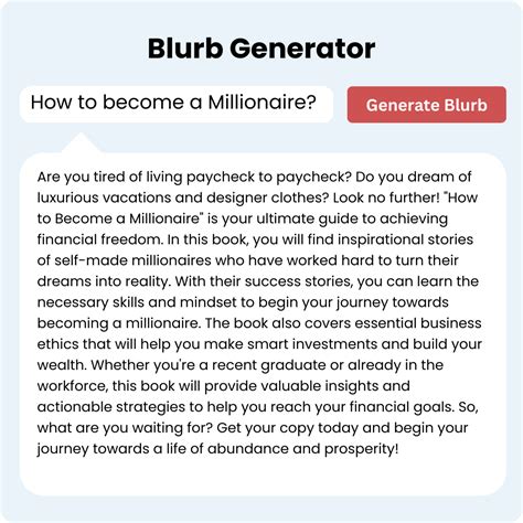 Blurb generator - Free Book Description Generator