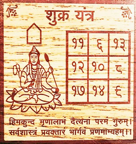 Buy SHUKRA Yantra ON BHOJPATRA/Laminated BHOJPATRA Yantra/for Positive ...