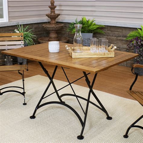 Sunnydaze European Chestnut Wood Folding Dining Table - 48 inches x 32 inches - Walmart.com ...
