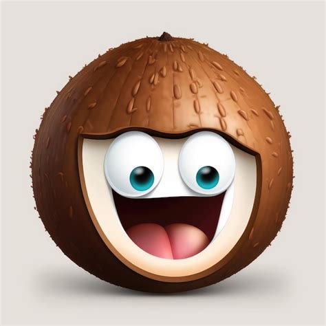 Premium AI Image | expressive emoticon face coconut emoji