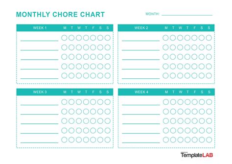 Monthly Chore Chart Printable Templates Printable Chore Chart Chore ...