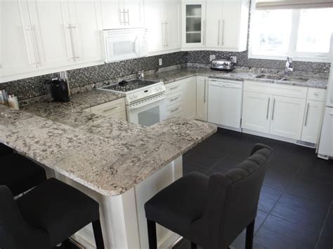 Bianco Antico Granite on White Cabinets - Contemporary - Other - by Northern Marble & Granite Co