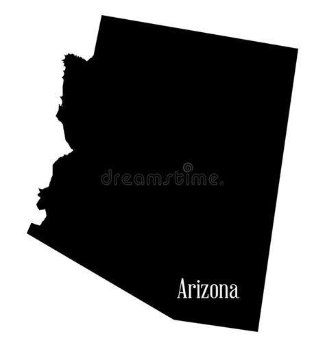 Arizona State Silhouette Map Stock Vector - Illustration of america ...