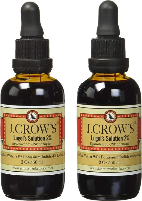 J.CROW'S® 2% Lugol's Iodine Solution, Iodine Potassium Iodide, Made in USA, 2oz Twin Pack - Etsy