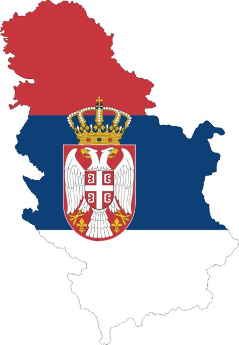 Serbia Map Flag With Stroke Fixed - Openclipart