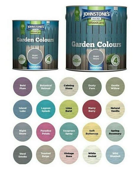 Johnstones Woodcare Garden Colours Paint - All Sizes - All Colours ...