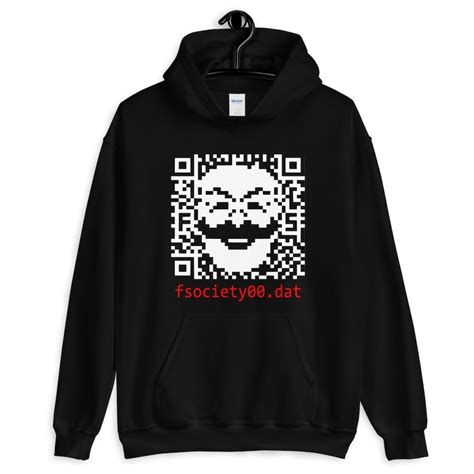 Mr Robot Inspired Hacker Hoodie FSociety QR Code Inspired | Etsy