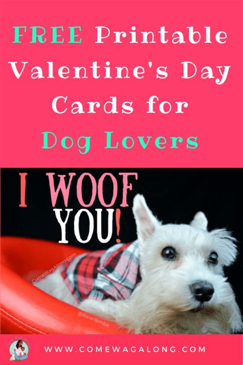 FREE Printable Valentine's Day Cards for Dog Lovers - Come Wag Along