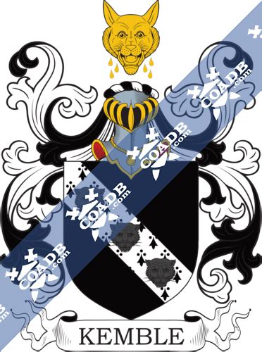 Kemble Family Crest, Coat of Arms and Name History