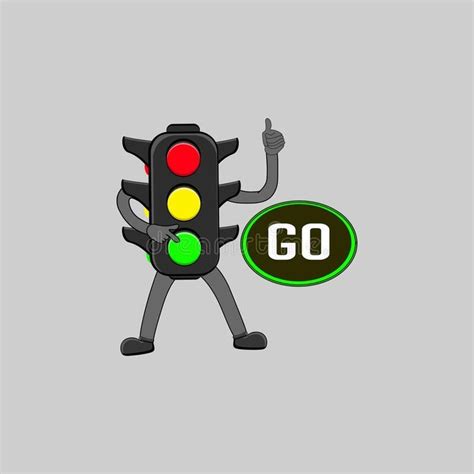 Illustration about This cartoon illustration of a green traffic light ...