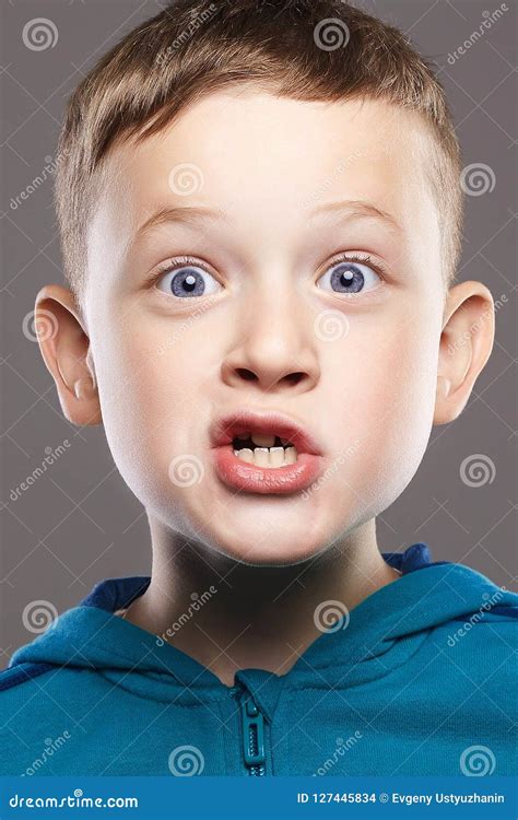 Funny Child. Handsome Little Boy Stock Photo - Image of model, feelings ...