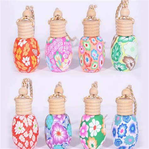 Top Selling 250pcs/lot Colorful Perfume Car Bottle Empty Hanging Car Perfume Bottles With Wooden ...