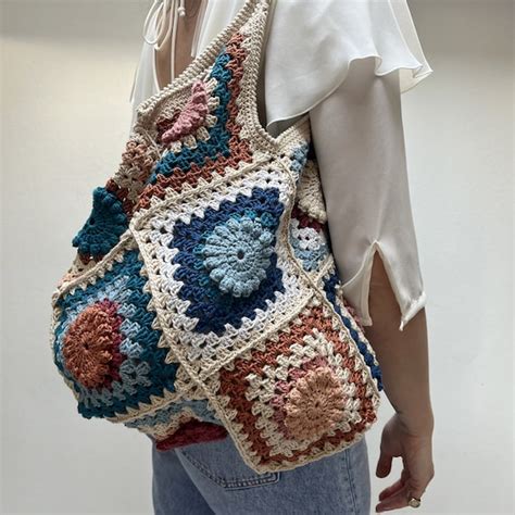 Granny Shoulder Bag Crochet Pattern Granny Square - Etsy