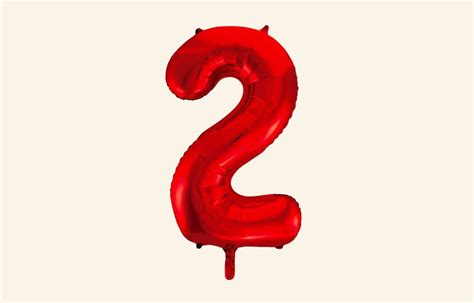 Red Number 2 Balloon - Queenparty