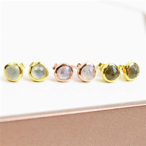 Gemstone Stud Earrings By Home & Glory | notonthehighstreet.com