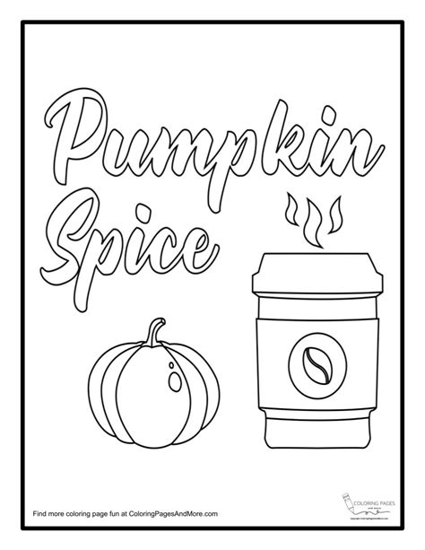 Pumpkin Spice Coffee Coloring Page - Coloring Pages and More