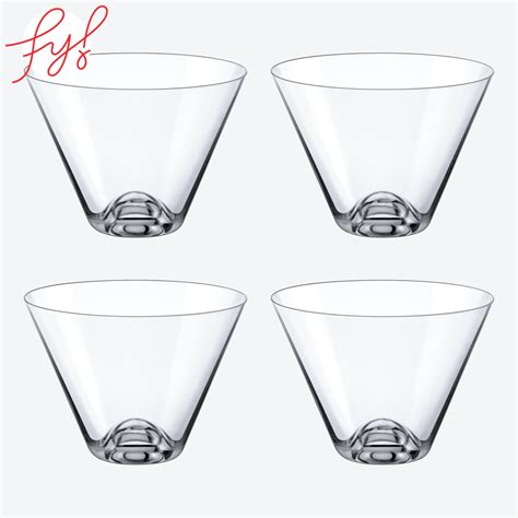 Stemless Martini Glasses - Crystal - Set of 4